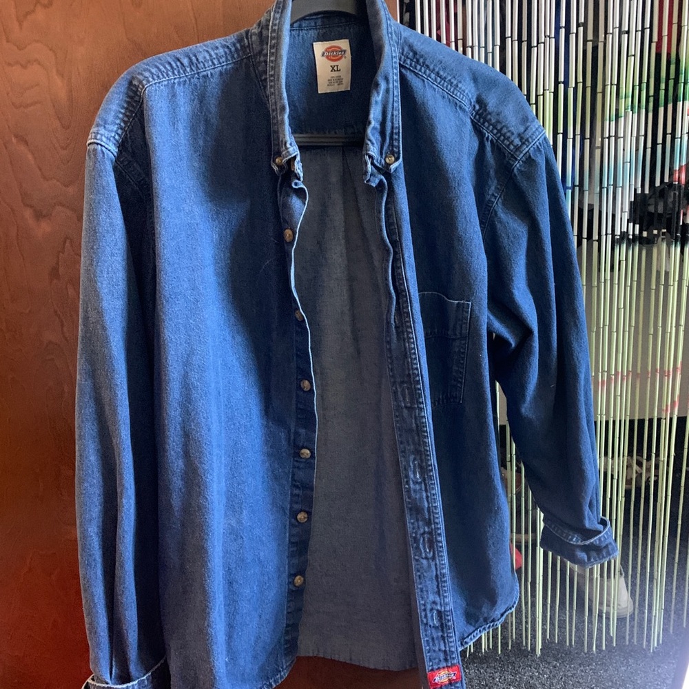DICKIES XL DENIM VINTAGE LONG SLEEVE SHIRT
